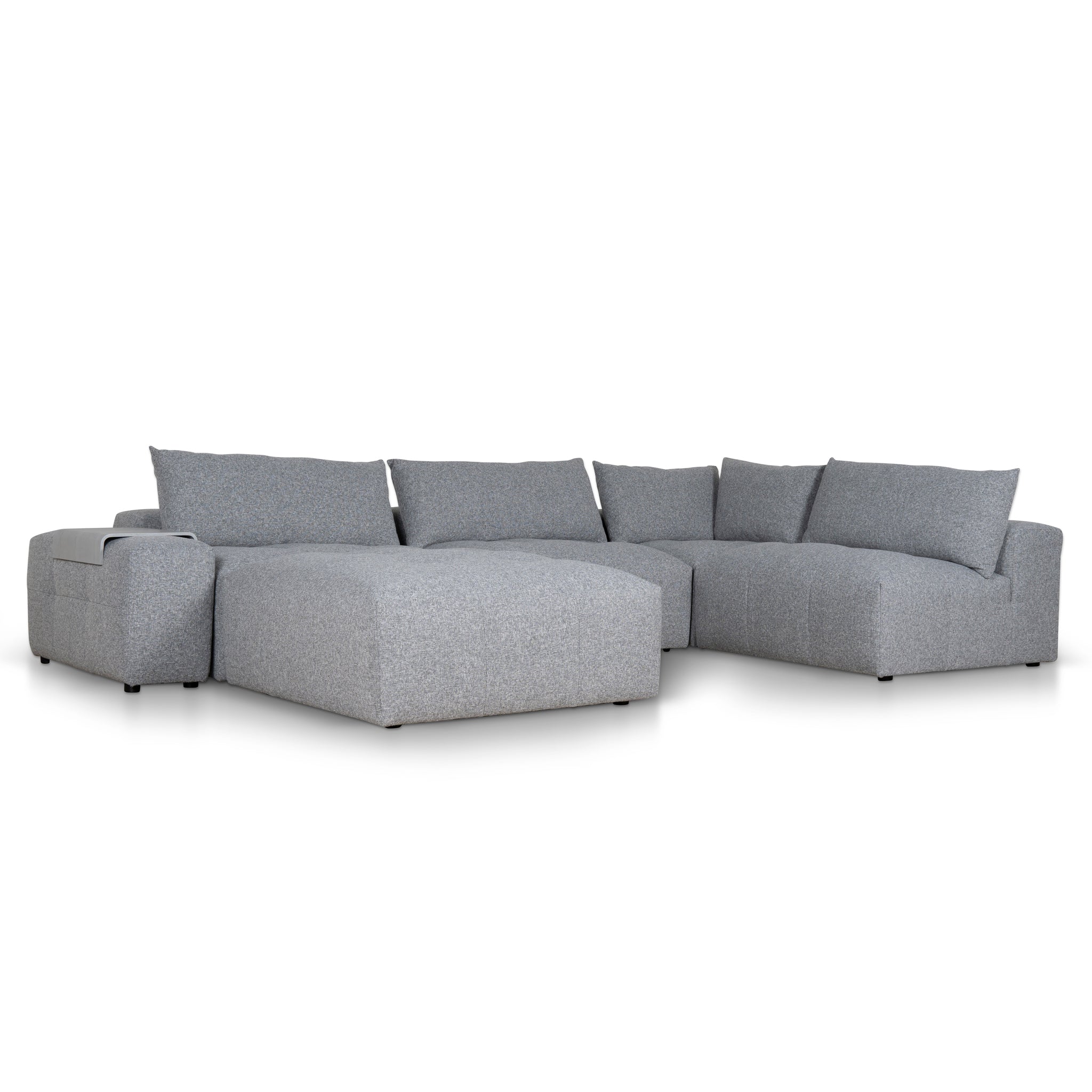 Oliver Modular Chaise Fabric Sofa - Glacier Grey