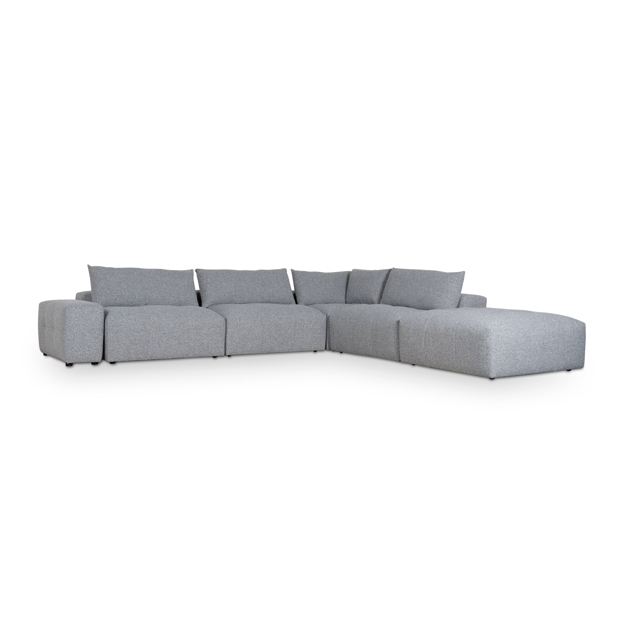 Oliver Modular Chaise Fabric Sofa - Glacier Grey