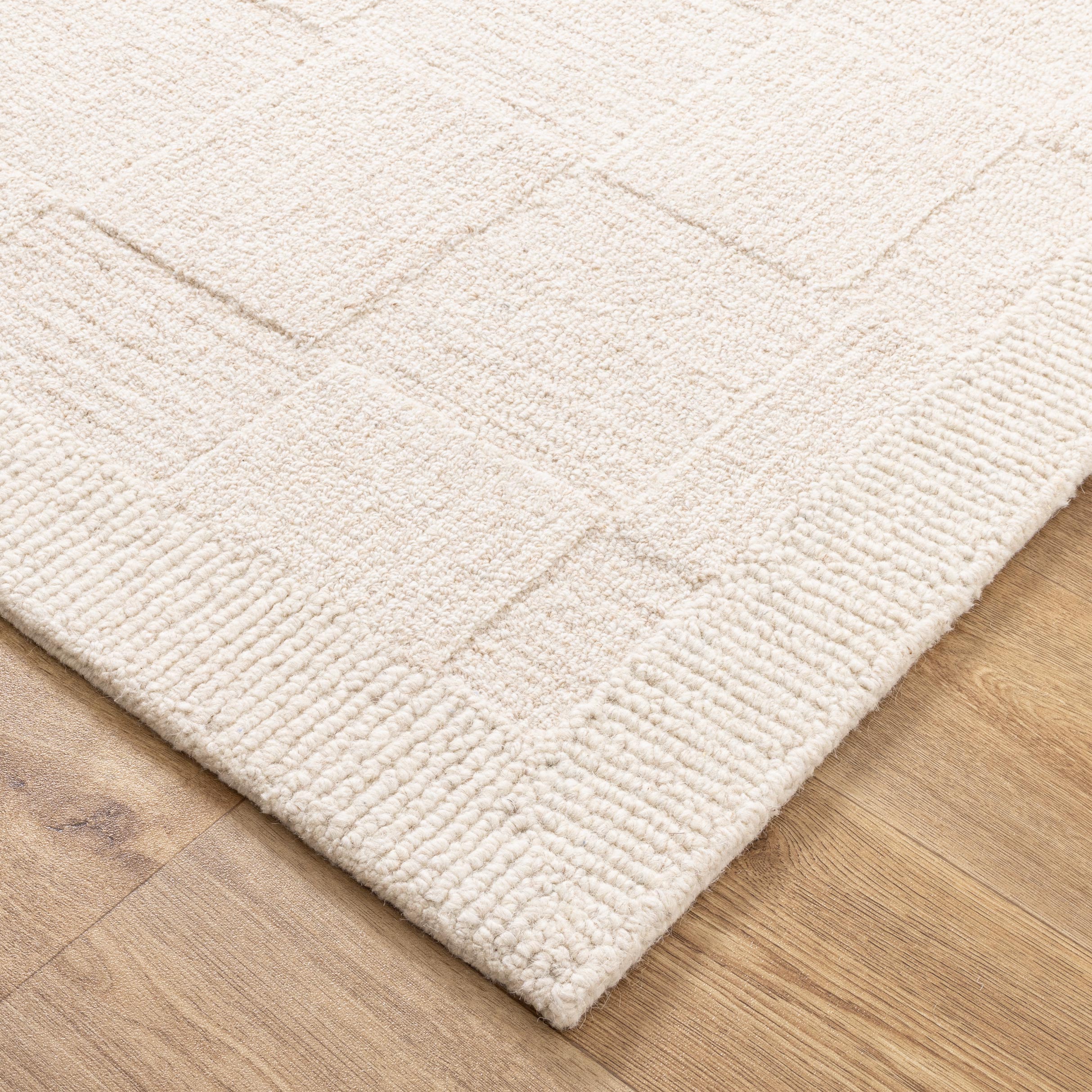 Les Nomades Checkered Cream Wool Rug