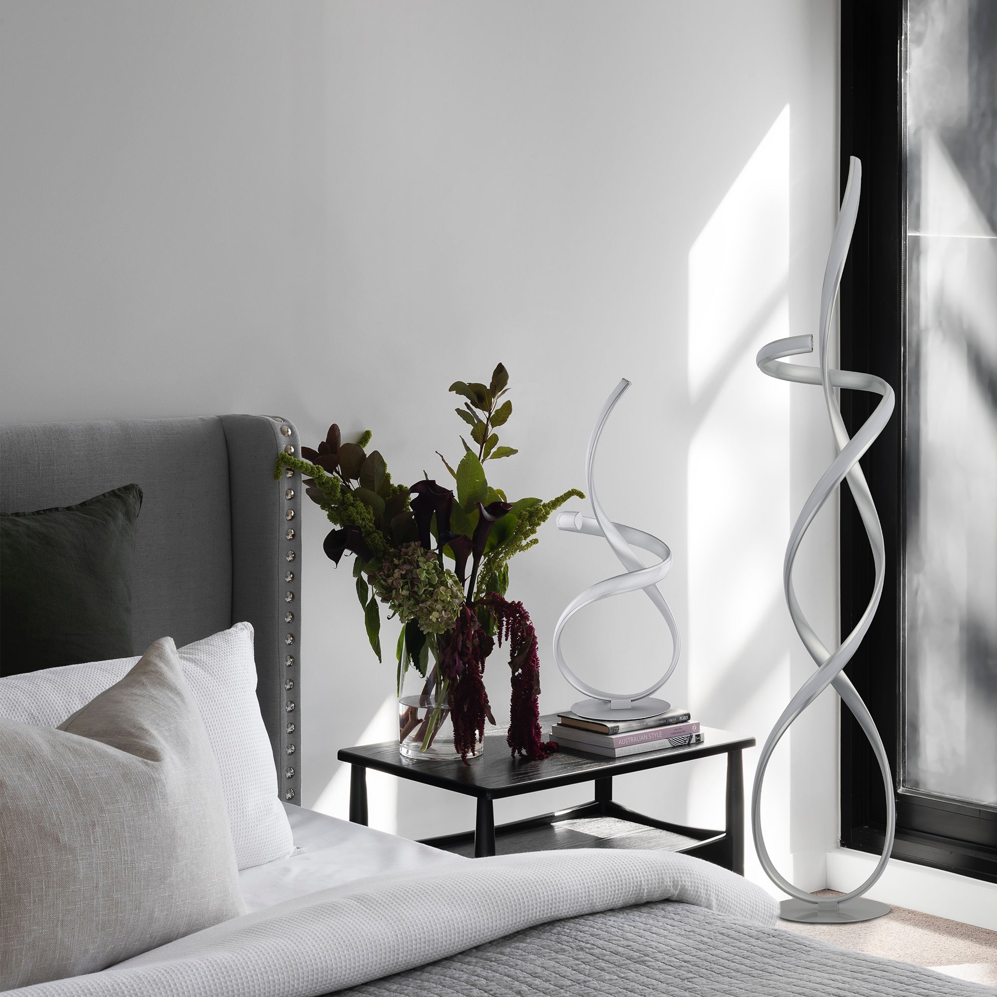 Ainhoa LED Floor Lamp - Satin Chrome