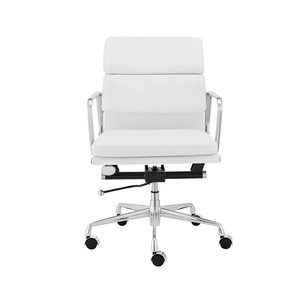 Ashton Low Back Office Chair - White Leather