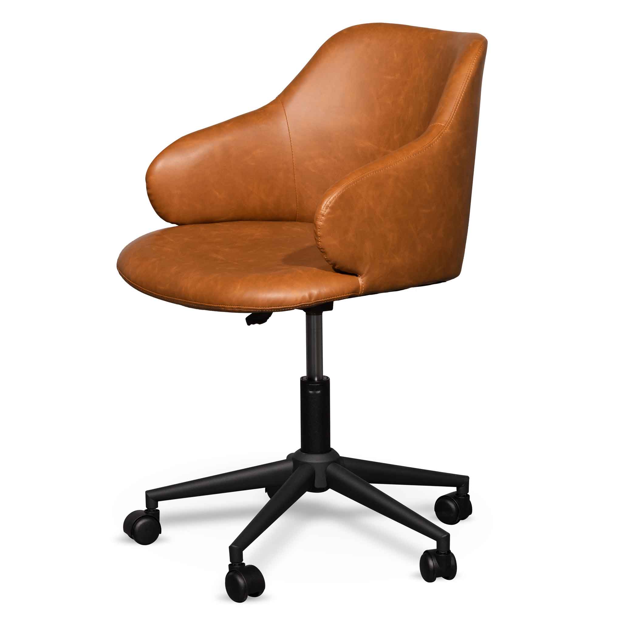 Hester Office Chair - Vintage Tan with Black Base