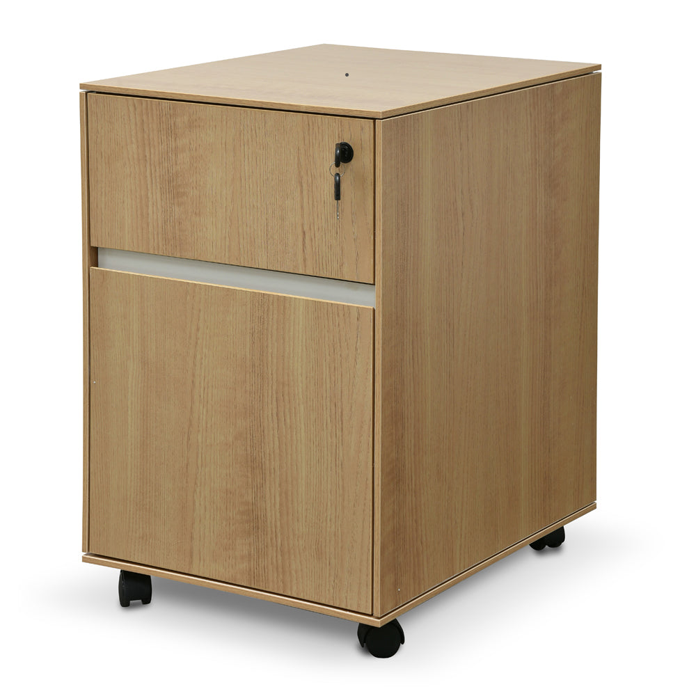 Excel 2 Drawer Mobile Pedestal - Natural