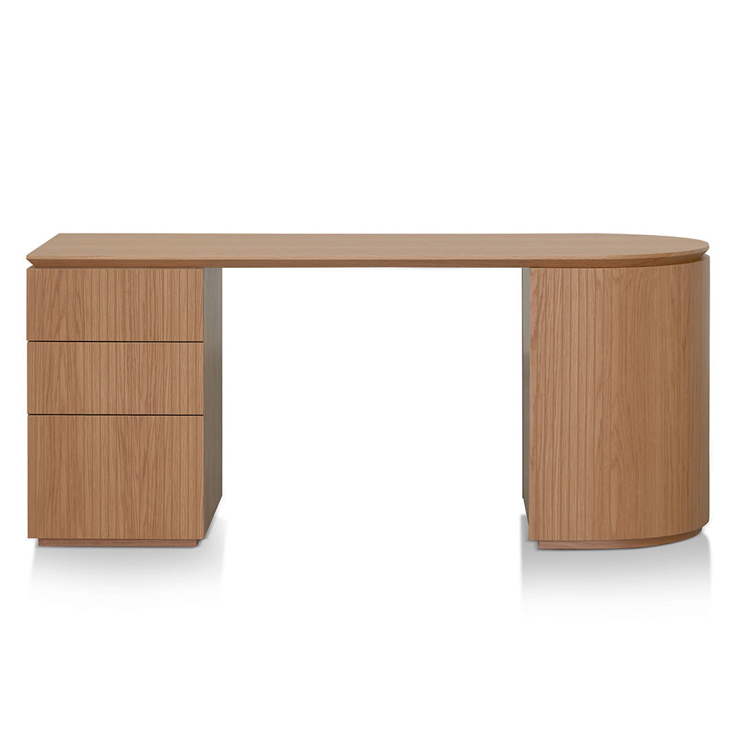 Albina 1.77m Left Drawer Office Desk - Natural Oak