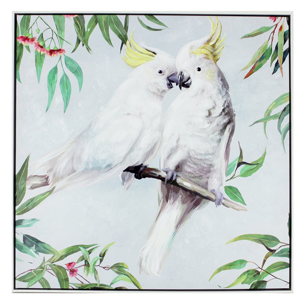 Kissing Cockatoo Paint 83x83cm