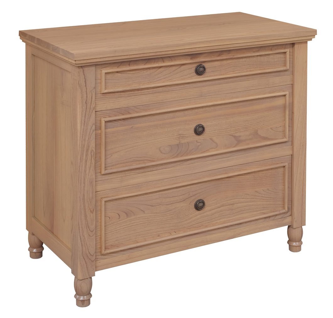 Beau 3 Drawer Solid White Cedar Turn Leg Dresser - Natural