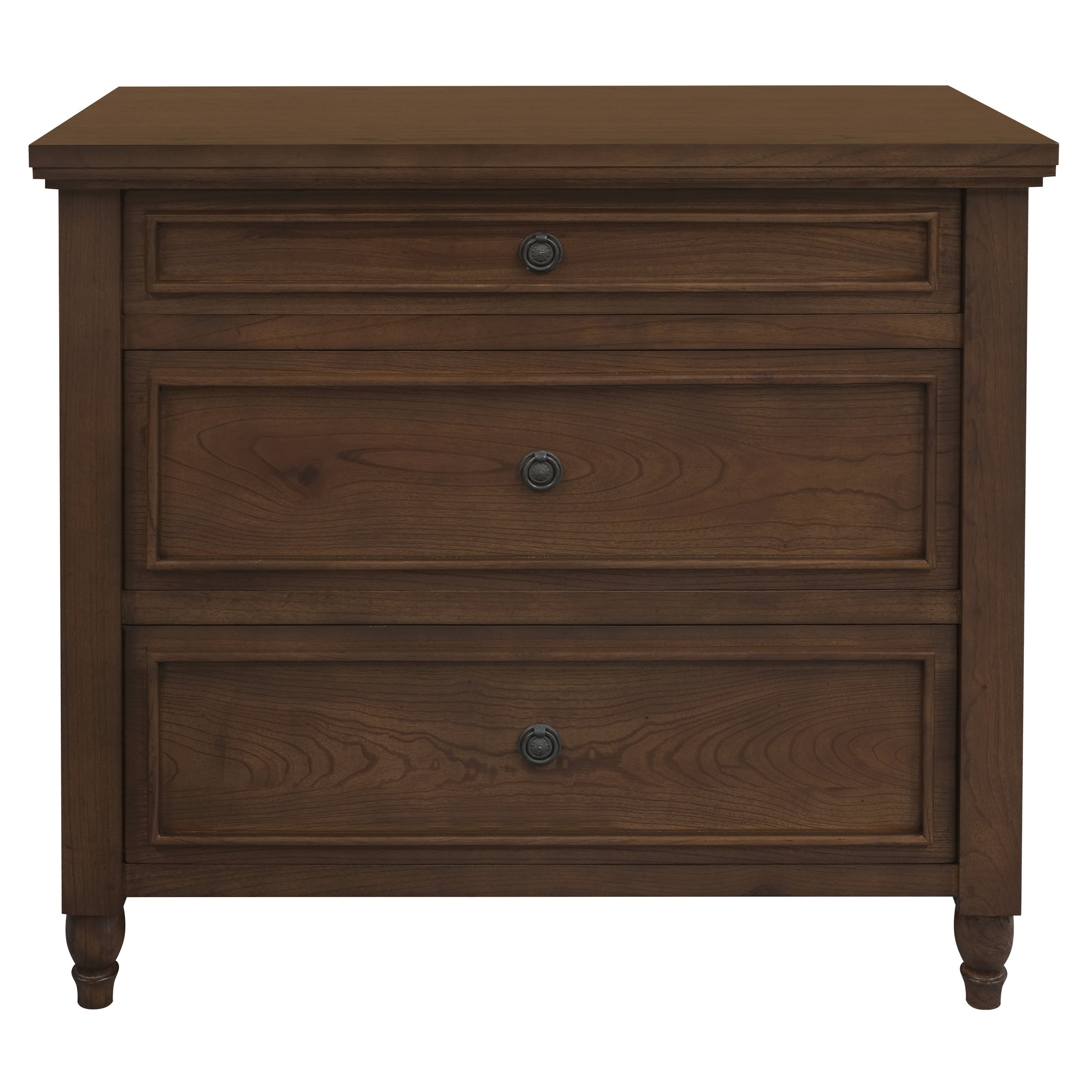 Beau 3 Drawer Solid White Cedar Turn Leg Dresser - Walnut