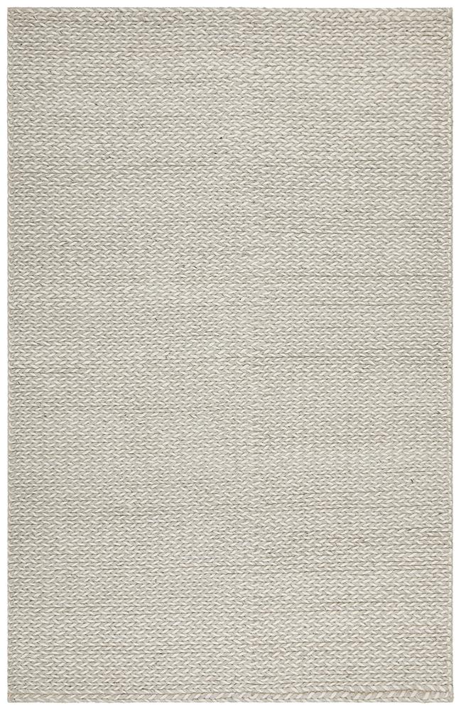 Saul Helena Woven Wool Rug Grey White