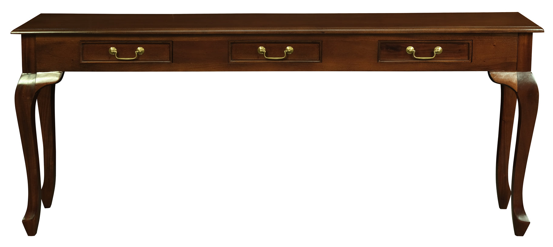 Queen Ann 3-Drawer Sofa Table - Mahogany