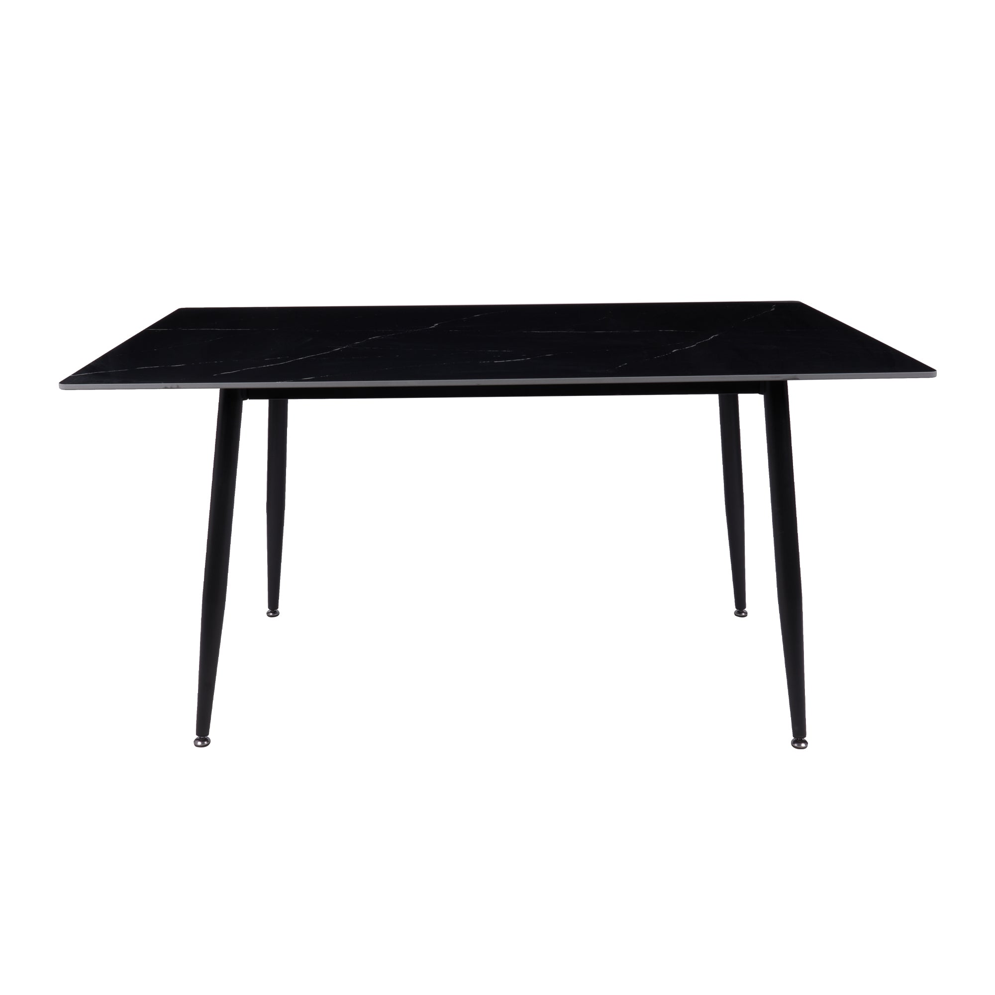 Fiore 150x90cm Sintered Stone Top Dining Table - Black Marble