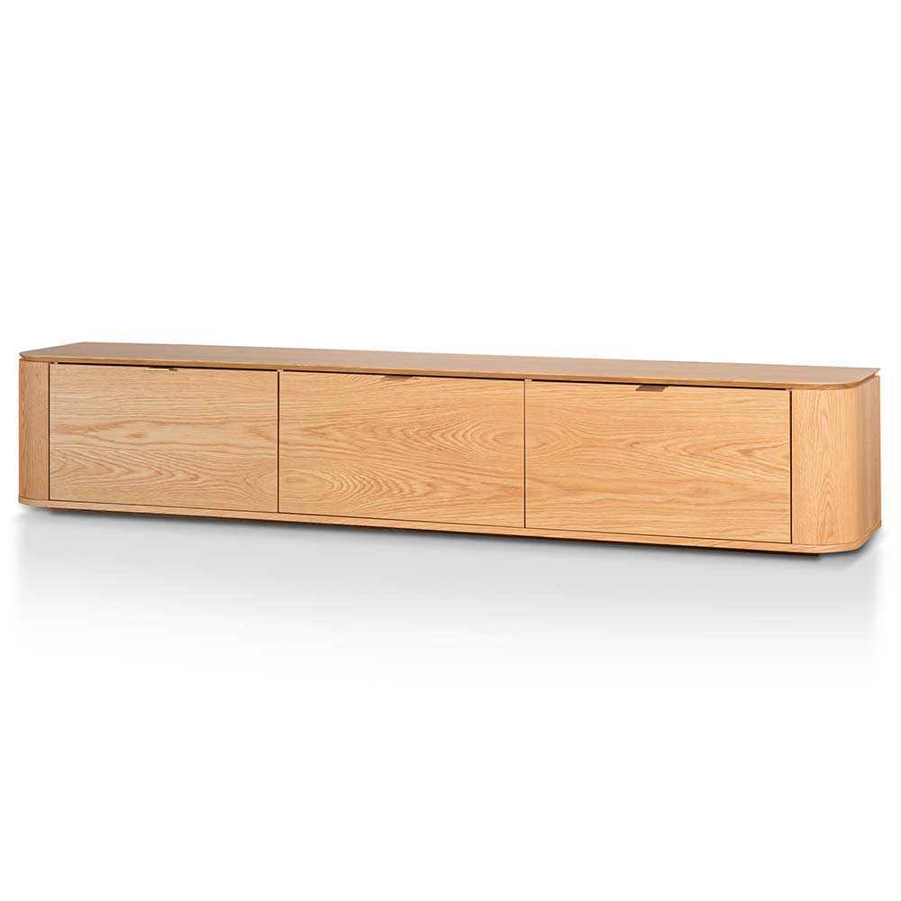 Curve 2.4m TV Entertainment Unit - Natural Oak