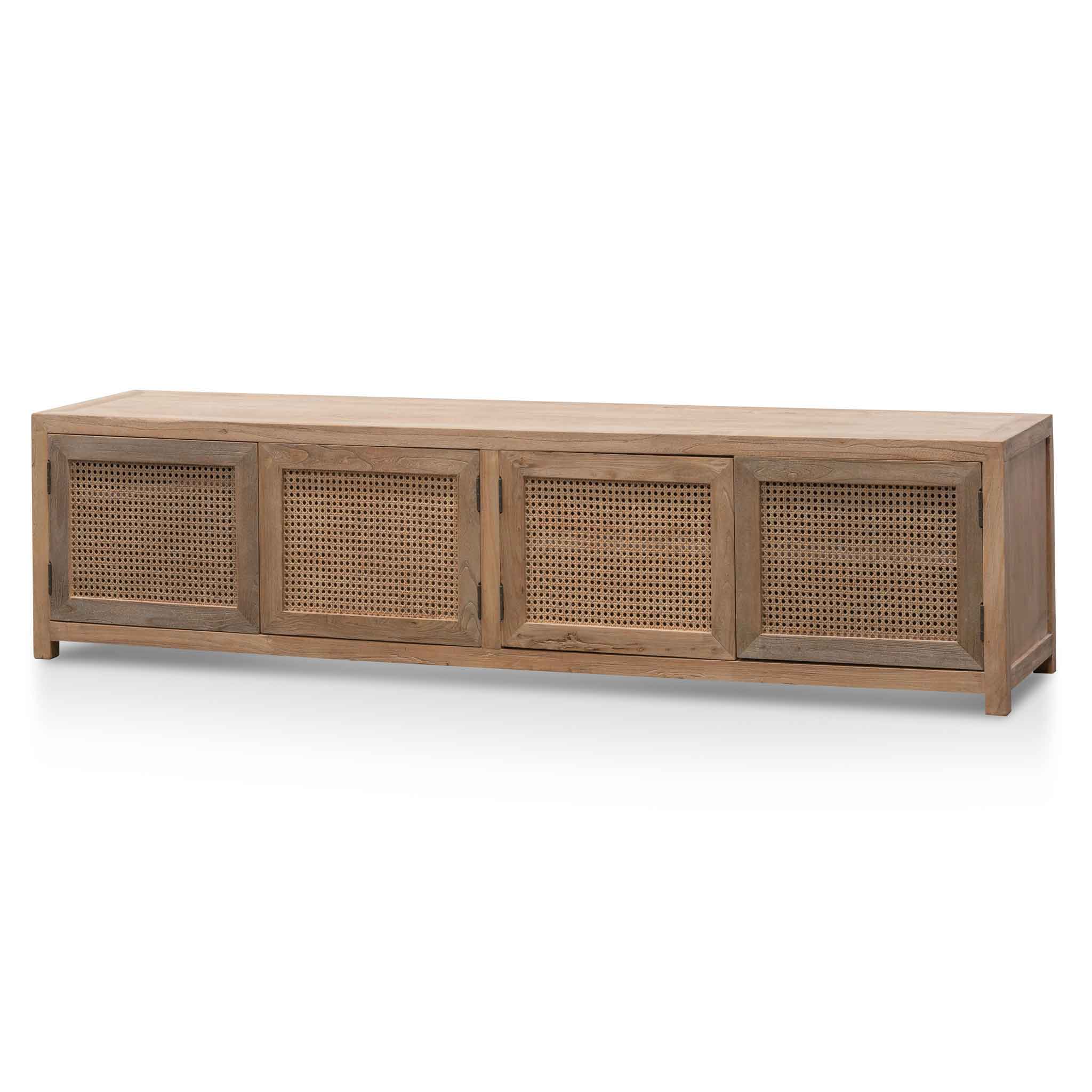 Tapia 2m TV Entertainment Unit - Natural with Rattan Doors