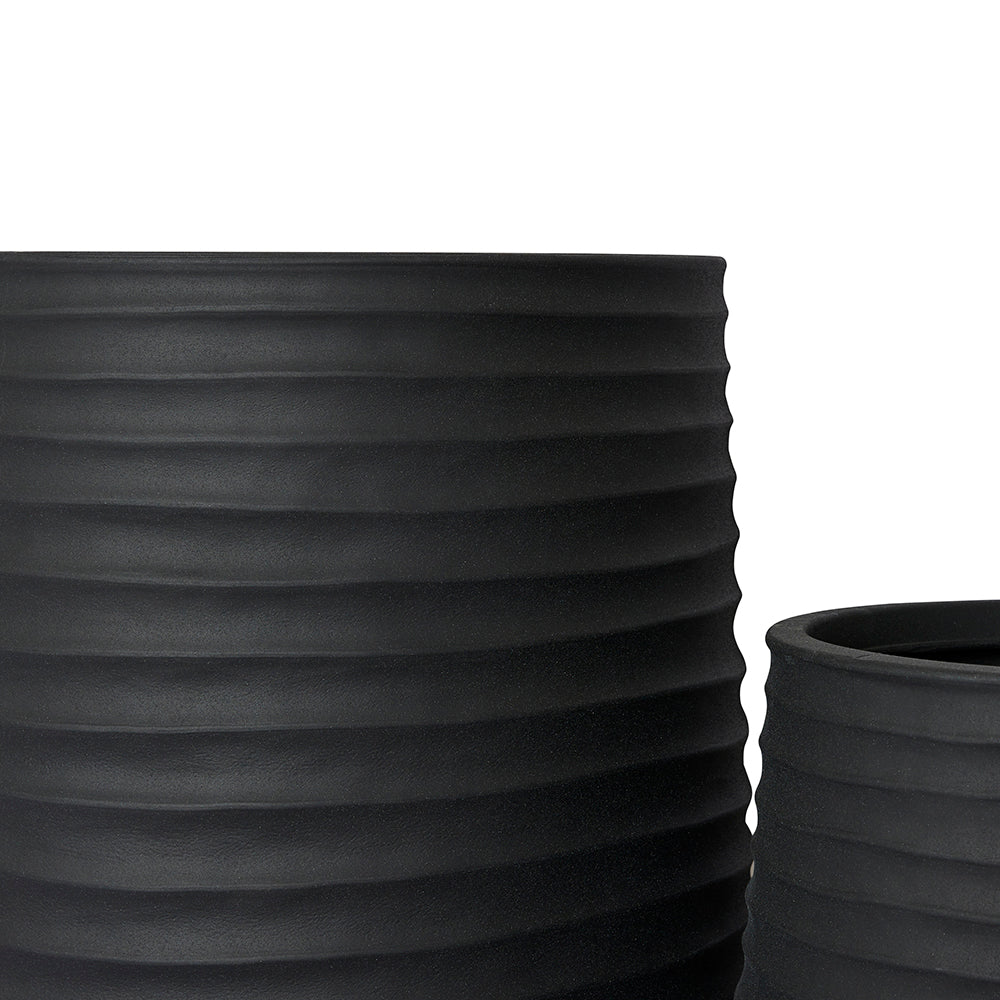 Karsen Tall Stonelite Planter - Black (Set of 2)