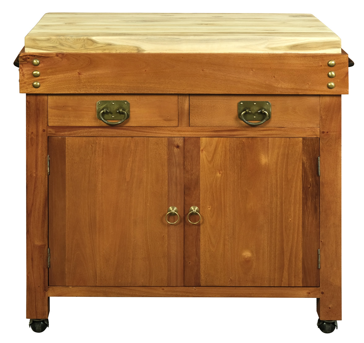 Heritage 2 Door 2 Drawer Butcher's Block - Light Pecan