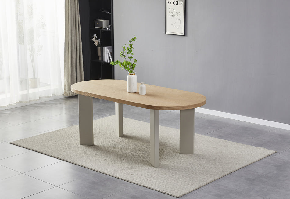 Western Rectangular Dining Table - Oak / Grey