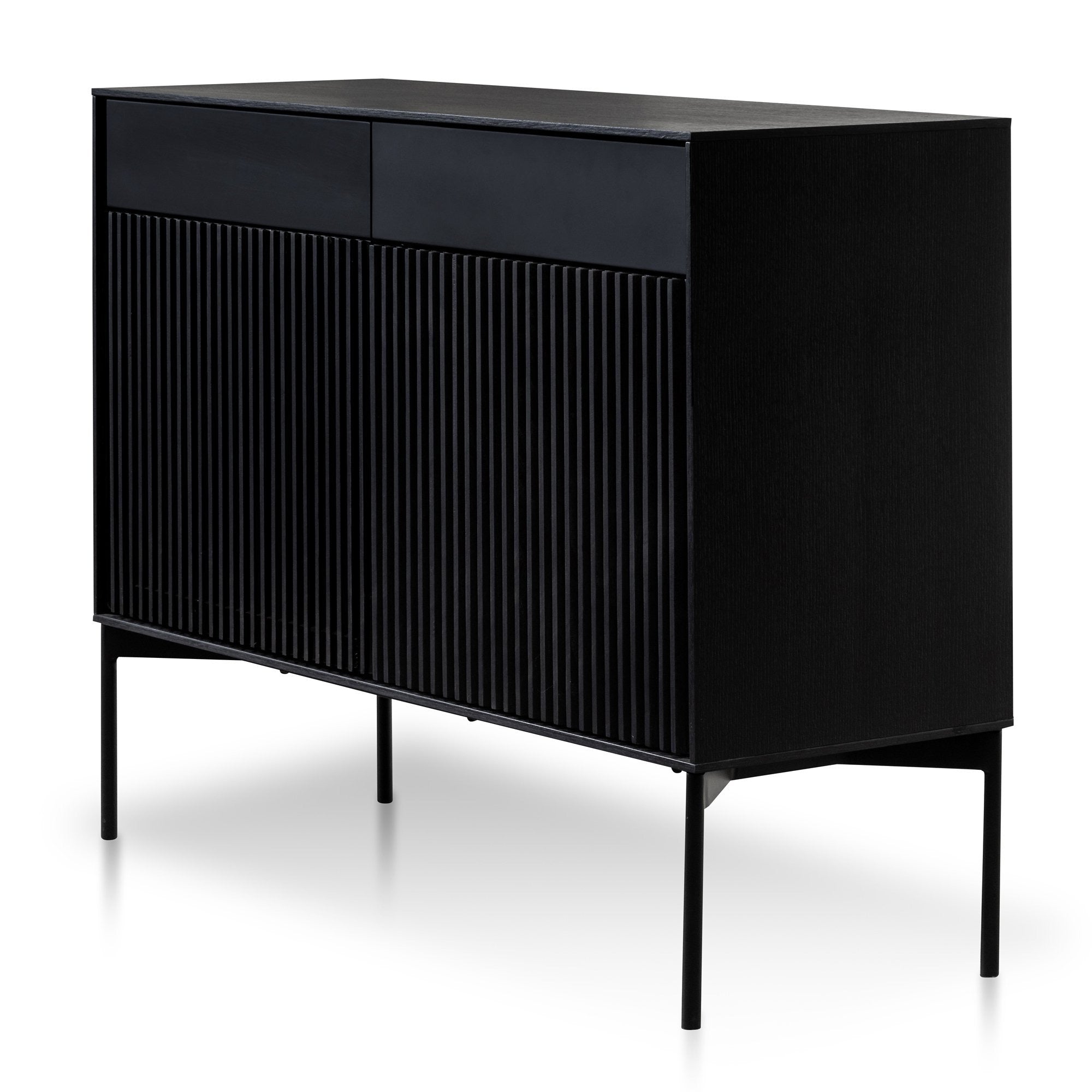 Edmund 110cm Wooden Sideboard Unit - Black Oak