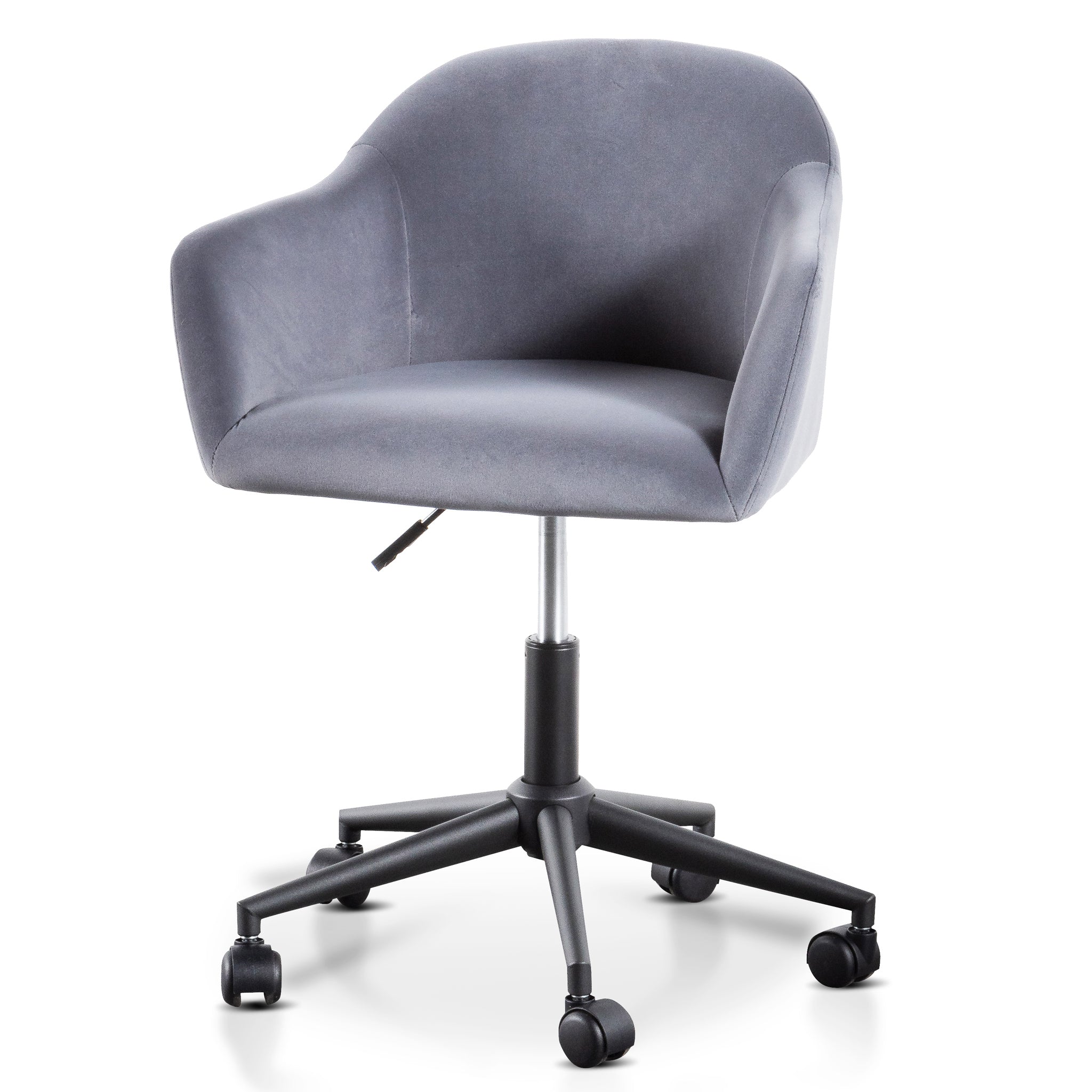 Enoch Charcoal Velvet office Chair - Black Base