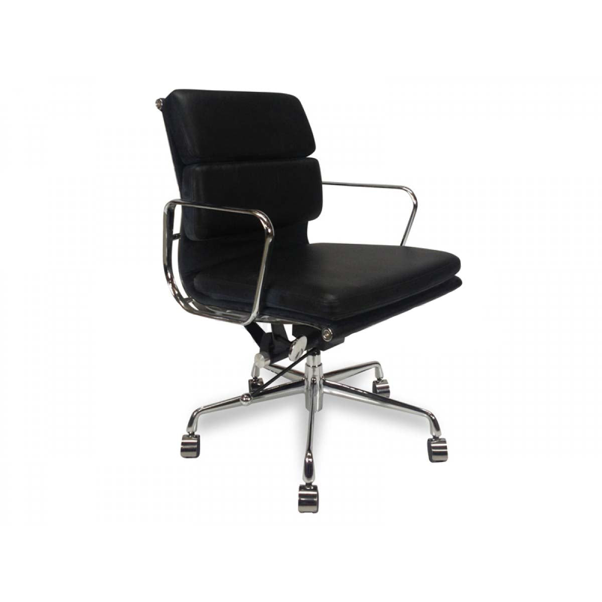 Ashton Low Back Office Chair - Black Leather