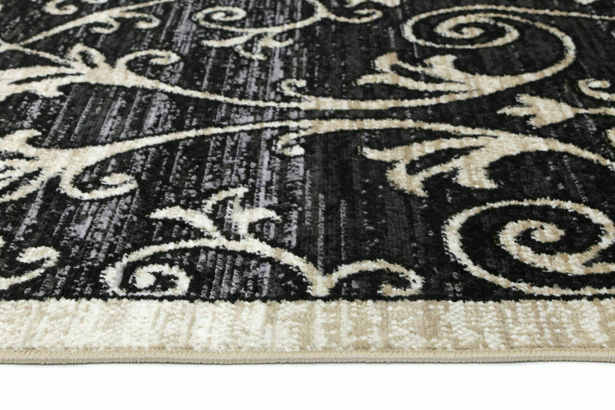 Arya Grey Beige Ikat Rug 200x290cm