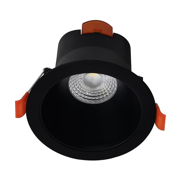 Downlight Fixed Dimmable 9W Round COB Black Tri-CCT IP54 90mm PolyCarbonate 800LM