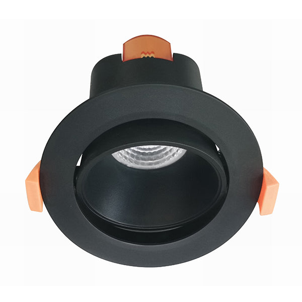 Downlight Fixed Dimmable 9W Round COB Gimbal Black Tri-CCT IP20 90mm PolyCarbonate 800LM