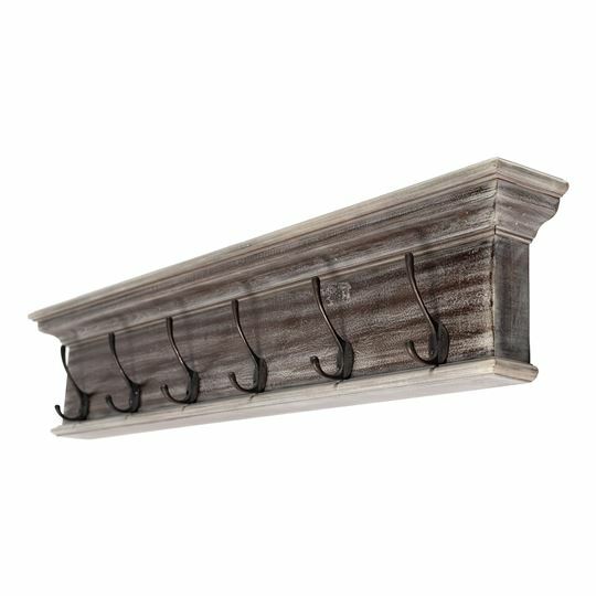 Halifax Mahogany 6 Hook Coat Rack - Natural Wash