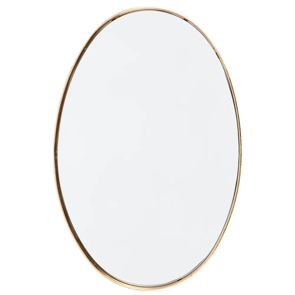 Lucille Oval Wall Mirror – Gold Leaf