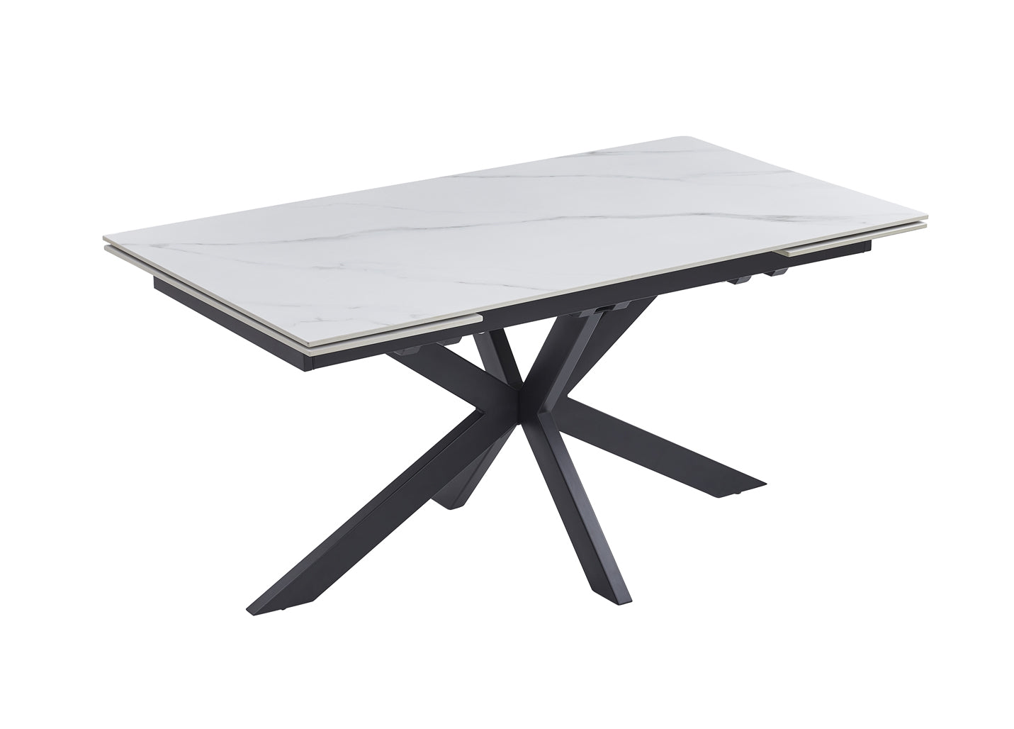 Naim Extension Dining Table - Snow White Ceramic