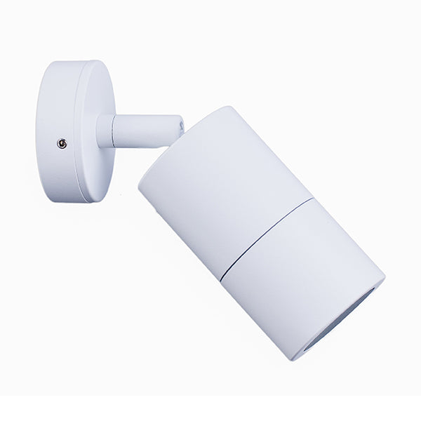 Pillar Light Single Adjustable GU10 White IP65 Round Back plate