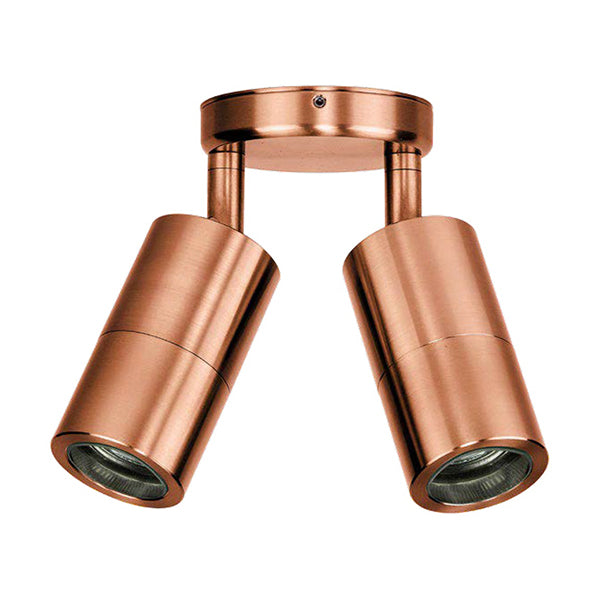 Pillar Light Double Adjustable GU10 Copper IP54 Round Back plate