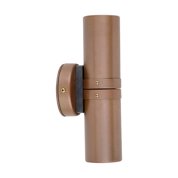 Pillar Light Up / Down GU10 Aged Copper IP54 Round Back plate Anti-Glare